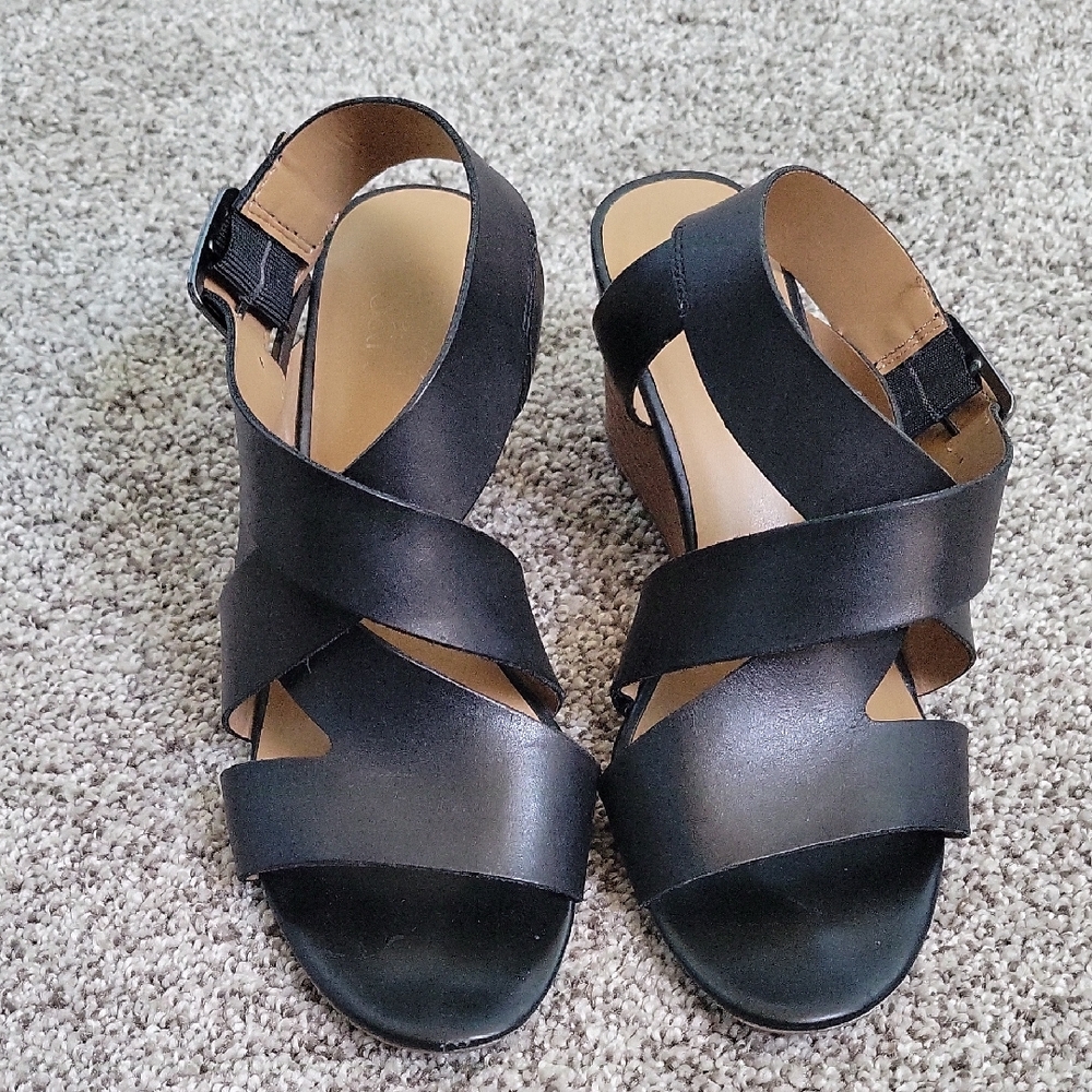Leather Wedge Sandals